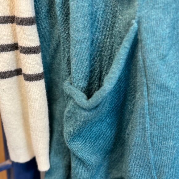 Matilda Jane Striped Sleeve Teal Knit Sweater – Size XL - Picture 5 of 8